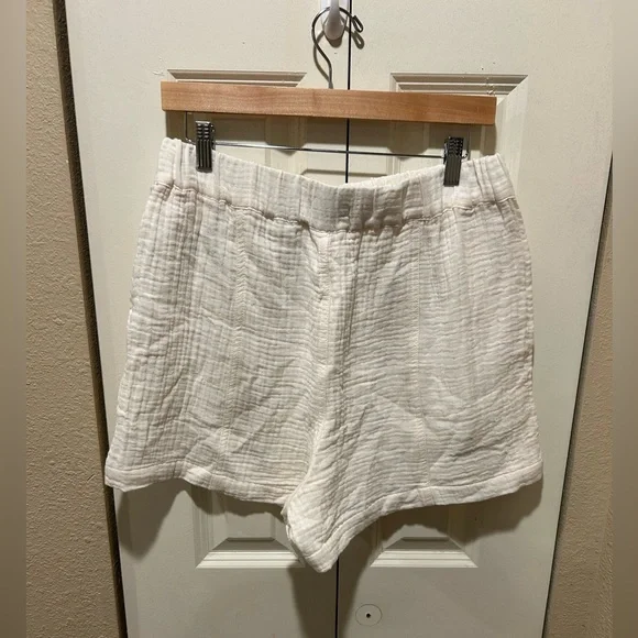 Madewell Easy Pull On Shorts Lightspun In Ivory , size M - Picture 6 of 10